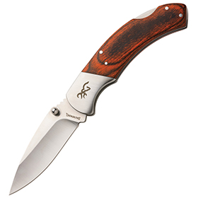 Browning Lockback Brown Pakkawood: BK-BR0369