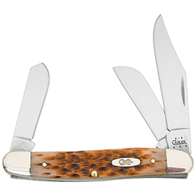 Case Cutlery Large Stockman Amber Bone: BK-CA128