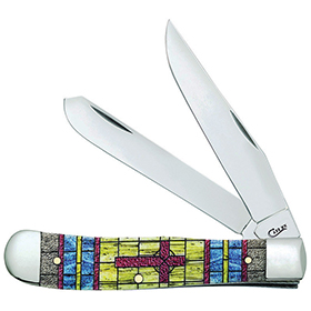 Case Cutlery Trapper Stained Glass Cross: BK-CA38713