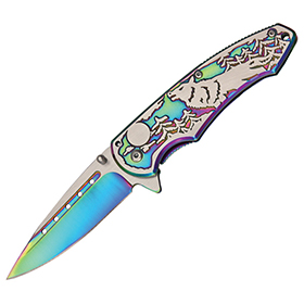 Rite Edge Wolf Linerlock Rainbow: BK-CN300269RB