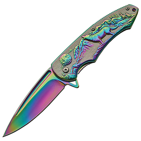 Rite Edge Wolf Framelock A/O Rainbow: BK-CN300403RB