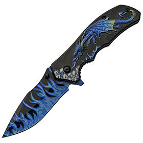 Rite Edge Dragon Flame Linerlock A/O: BK-CN300549BL