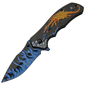 Rite Edge Dragon Flame Linerlock A/O: BK-CN300549GD