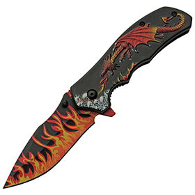 Rite Edge Dragon Flame Linerlock A/O: BK-CN300549RD