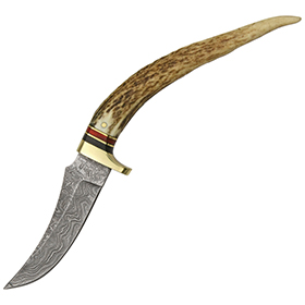 Damascus Stag Tip Skinner: BK-DM1028