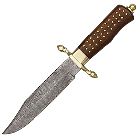Damascus Brass Pin Bowie: BK-DM1058