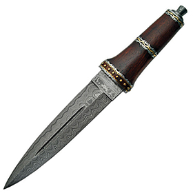 Damascus Dirk Wood Handle: BK-DM1077