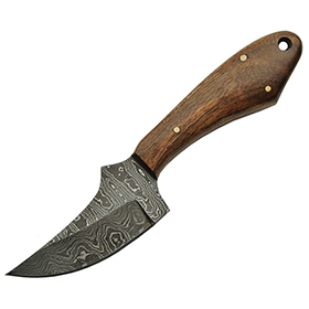 Damascus Fixed Blade Skinner Wood: BK-DM1131WN