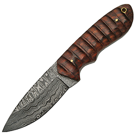 Damascus Hunter Grooved Rosewood: BK-DM1141