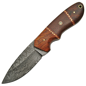 Damascus Hunter Micarta Rosewood: BK-DM1142