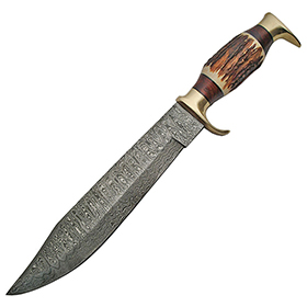 Damascus Stag Bowie Damascus: BK-DM1164