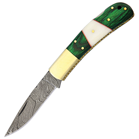 Damascus Lockback Green: BK-DM1169