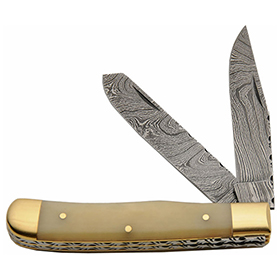 Damascus Trapper Natural Bone: BK-DM1181