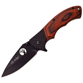 Elk Ridge Linerlock Brown Wood: BK-ER566BPW