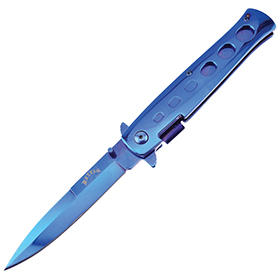 Frost Cutlery Stiletto Linerlock A/O Blue: BK-FIS002BL