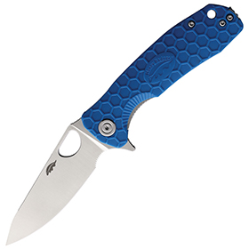 Honey Badger Knives Medium Leaf Linerlock Blue: BK-HB1301