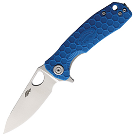 Honey Badger Knives Small Leaf Linerlock Blue: BK-HB1311
