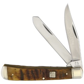 Rough Ryder Trapper Rams Horn Jigged Bone: BK-RR1509