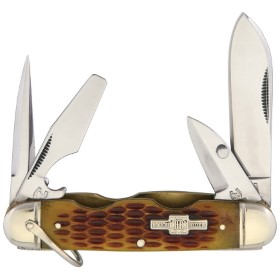 Rough Ryder Camp Knife Amber Bone: BK-RR533