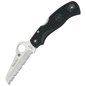 Spyderco Rescue Lockback 79mm Black: BK-SC45SBK