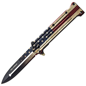 Tac Force Linerlock A/O Flag: BK-TF457F