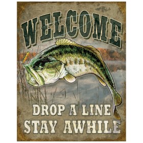 Tin Signs Welcome Bass Fishing: BK-TSN1669