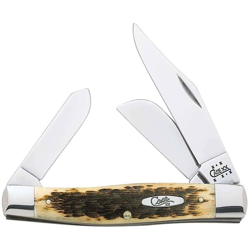 Case Cutlery Jumbo Stockman Amber Bone: BK-CA204V3