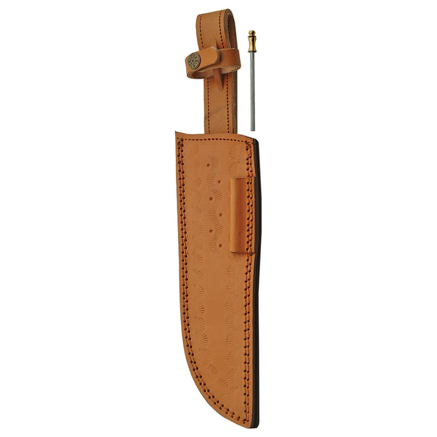 Damascus Olive Wood Damascus Bowie: BK-DM1132V3
