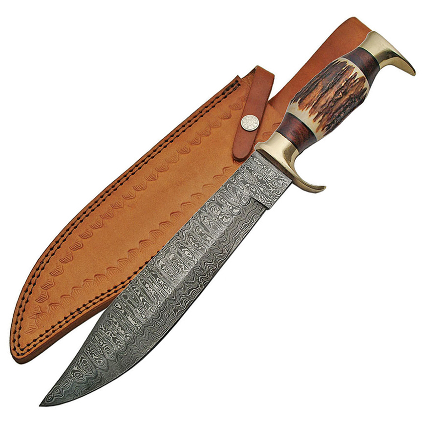 Damascus Stag Bowie Damascus: BK-DM1164V3