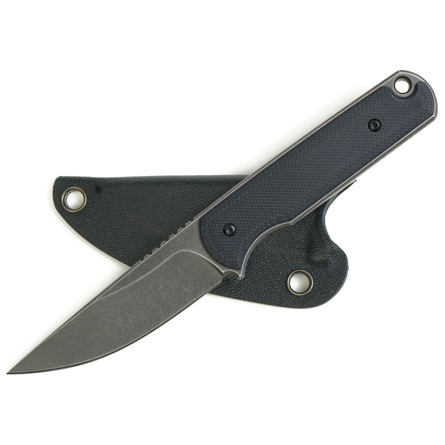 Ferrum Forge Knife Works Lackey Fixed Blade Black: BK-FF001V3