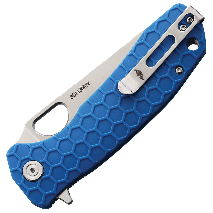 Honey Badger Knives Large Leaf Linerlock Blue: BK-HB1291V3