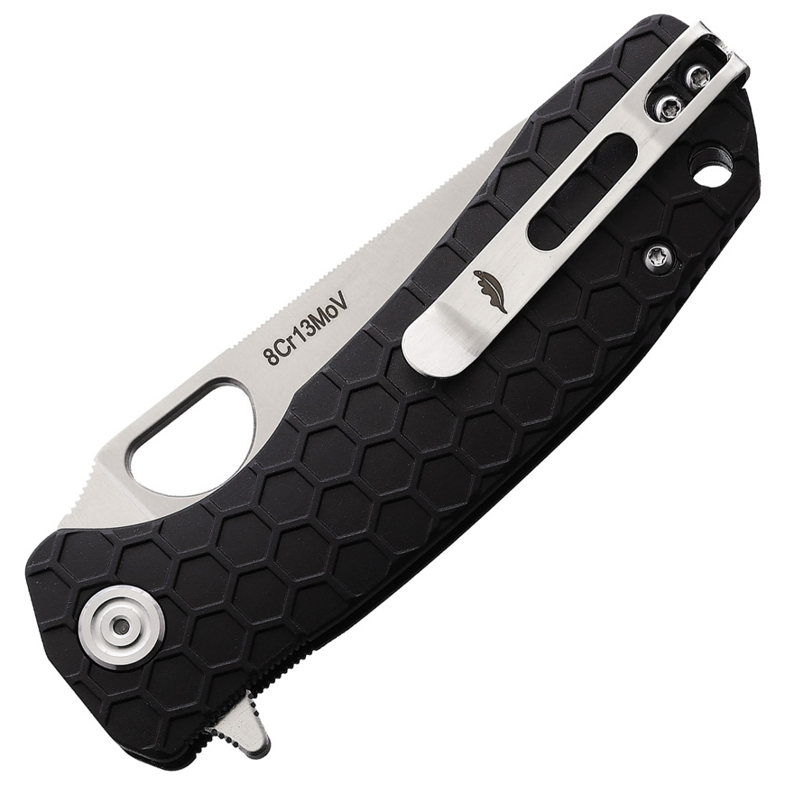 Honey Badger Knives Medium Leaf Linerlock Black: BK-HB1298V3