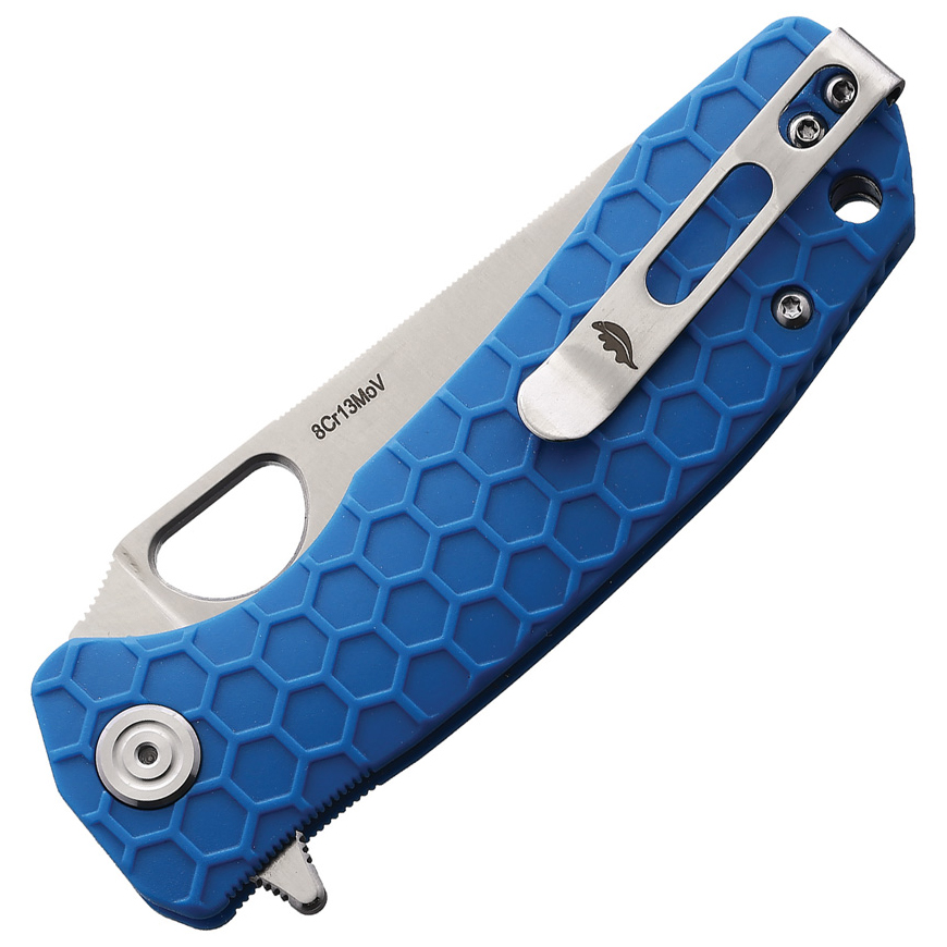 Honey Badger Knives Medium Leaf Linerlock Blue: BK-HB1301V3