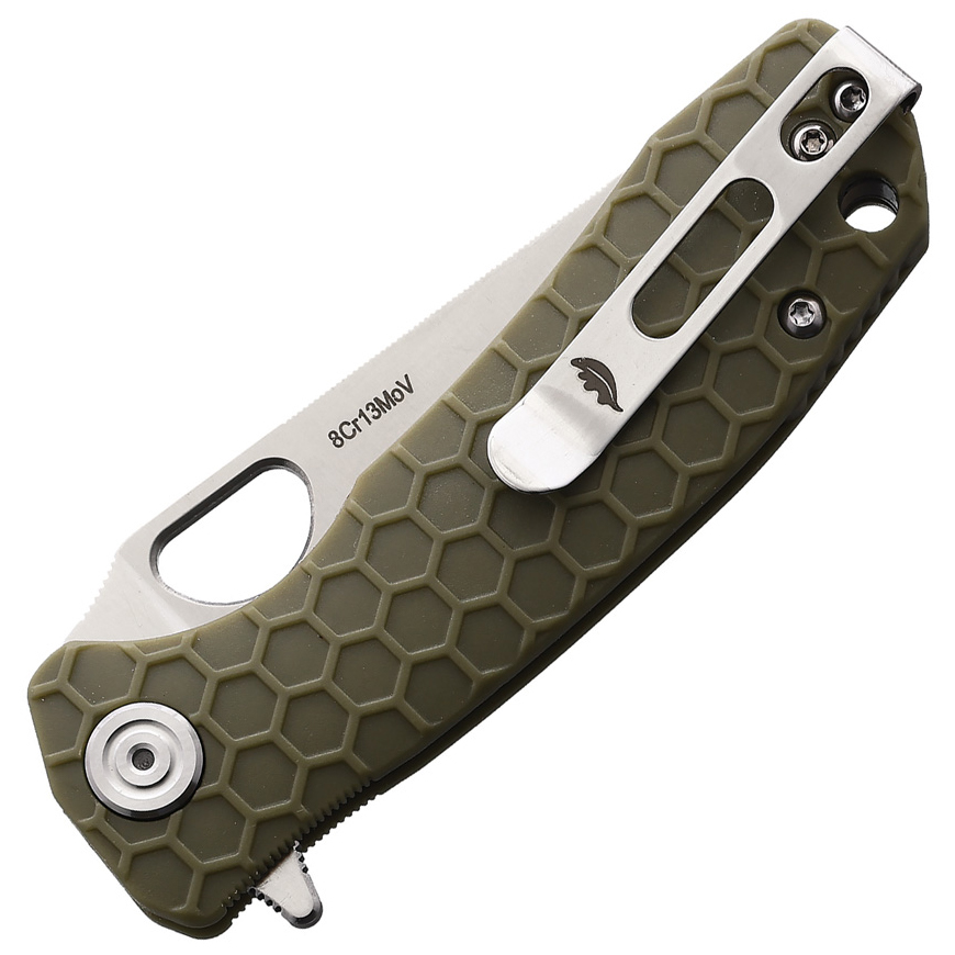 Honey Badger Knives Small Leaf Linerlock Green: BK-HB1310V3