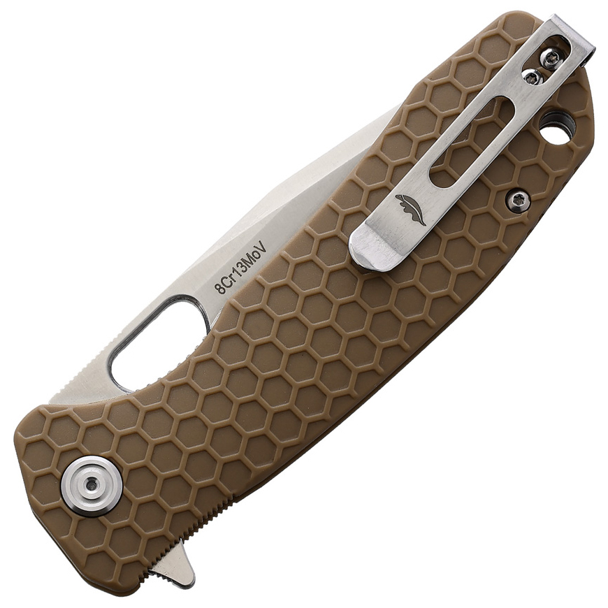 Honey Badger Knives Large Linerlock Tanto Tan: BK-HB1322V3