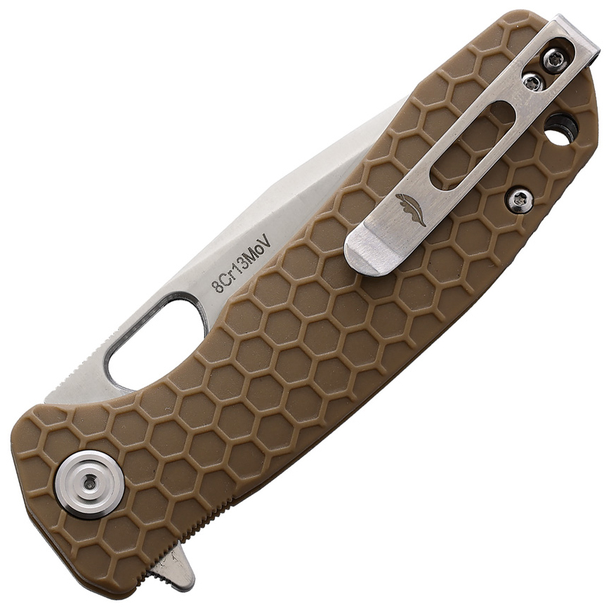 Honey Badger Knives Medium Linerlock Tanto Tan: BK-HB1332V3