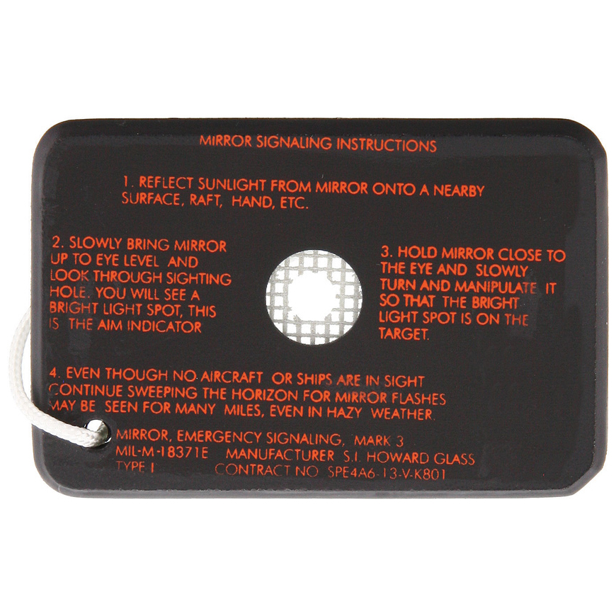 S.I. Howard Glass Glass Signal Mirror: BK-HGM33V3