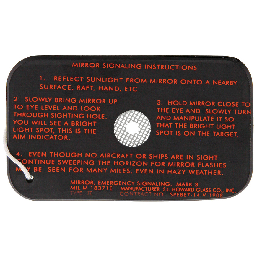 S.I. Howard Glass Glass Signal Mirror: BK-HGM34V3